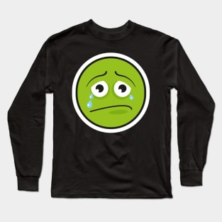 crying green emoji face Long Sleeve T-Shirt